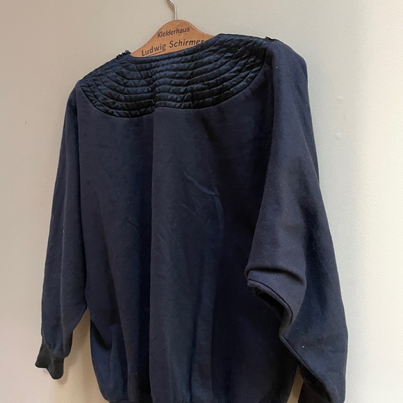 Marcy and Co Paris France, Medium  top, black rhinestone blouse, French clothes - Picture 6 of 11